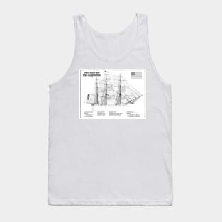 USS Constitution ship blueprint plans  - BD Tank Top